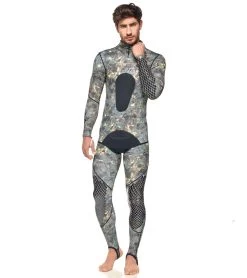 Men's Pirana Two Piece Camo Hooded Wetsuit