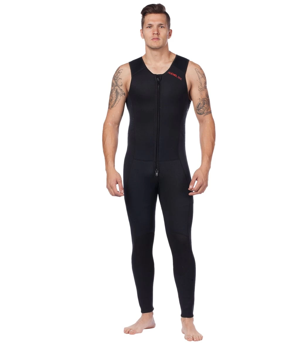Level Six Men's Farmer John Front Zip Long John Neoprene Wetsuit