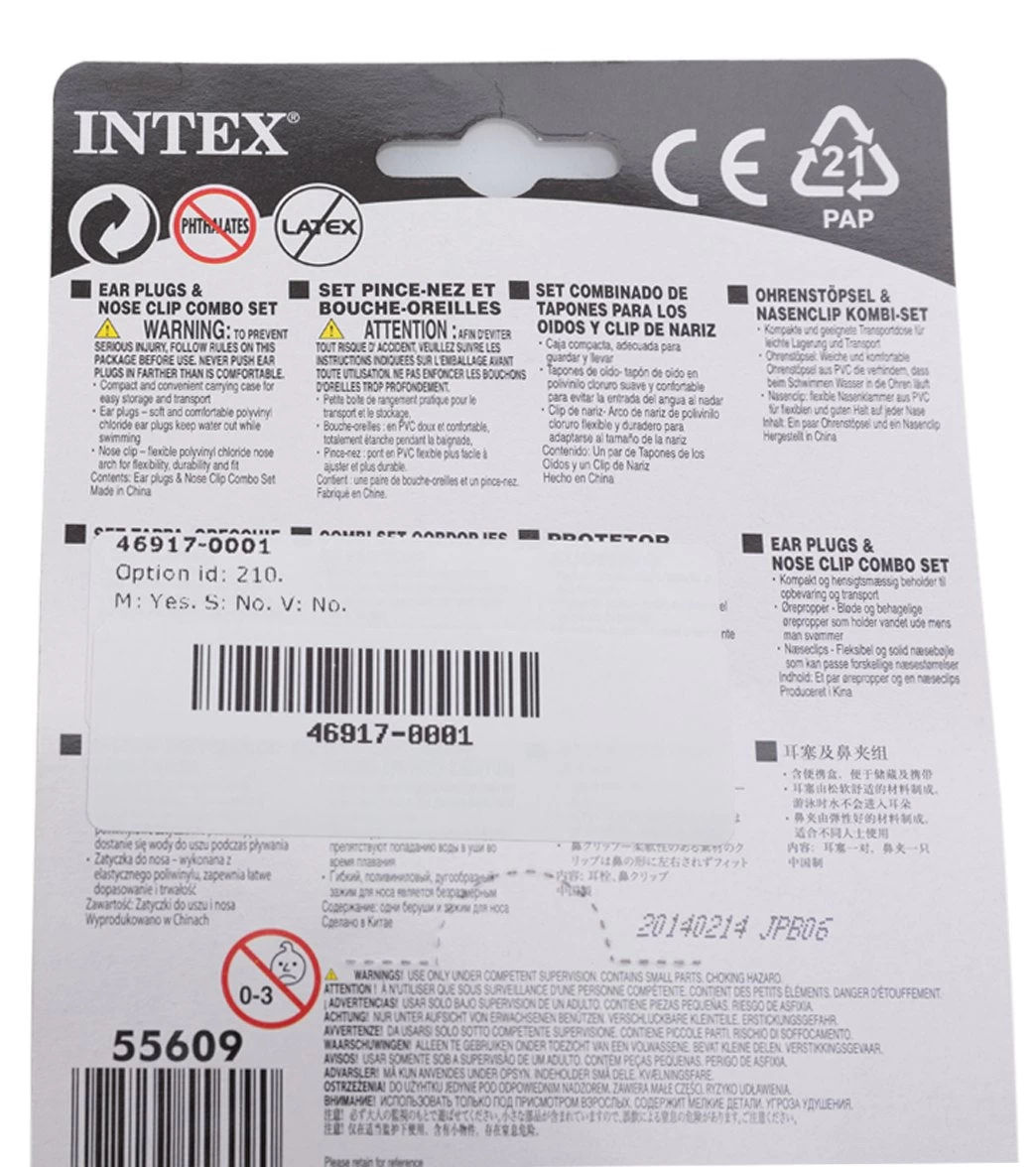 Intex Ear Plugs & Nose Clip Combo Set - Image 3