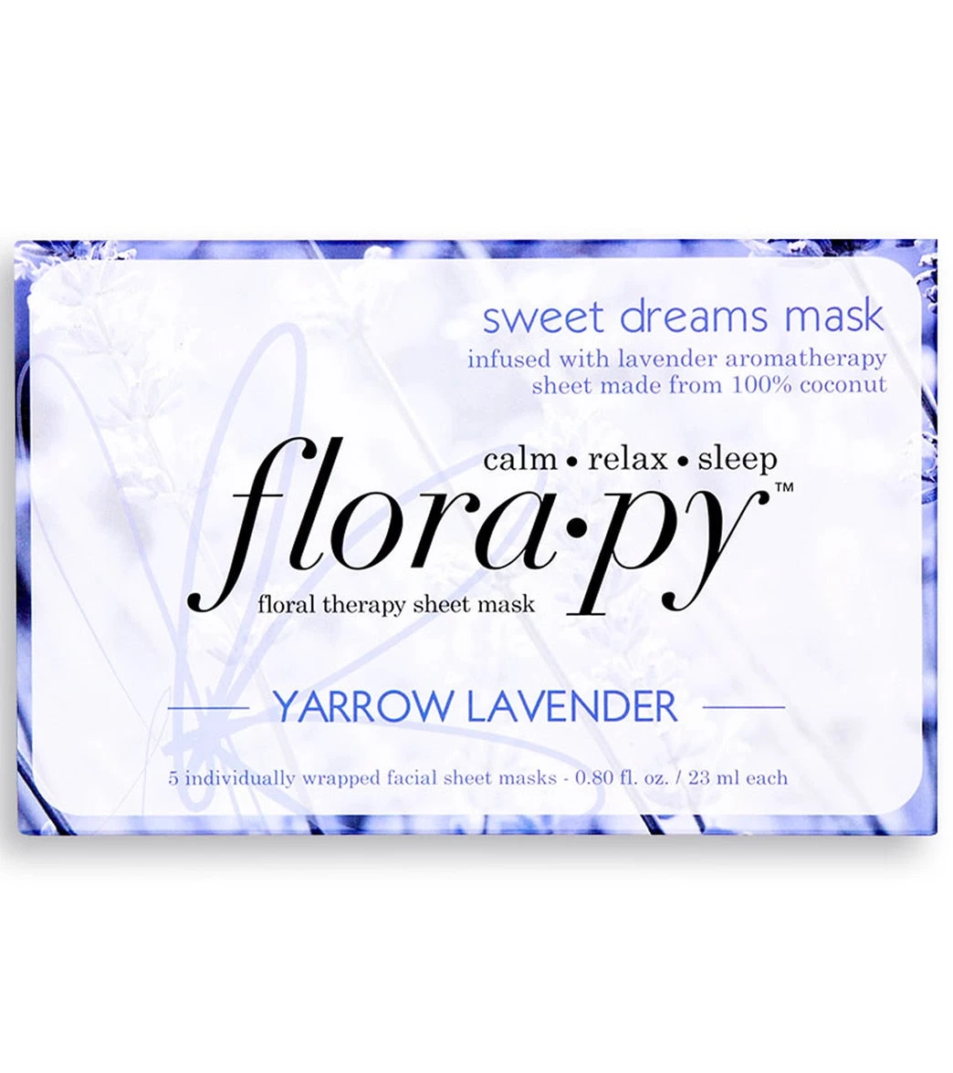 Sweet Dreams Aromatherapy Sheet Mask 5 Count, Yarrow Lavender