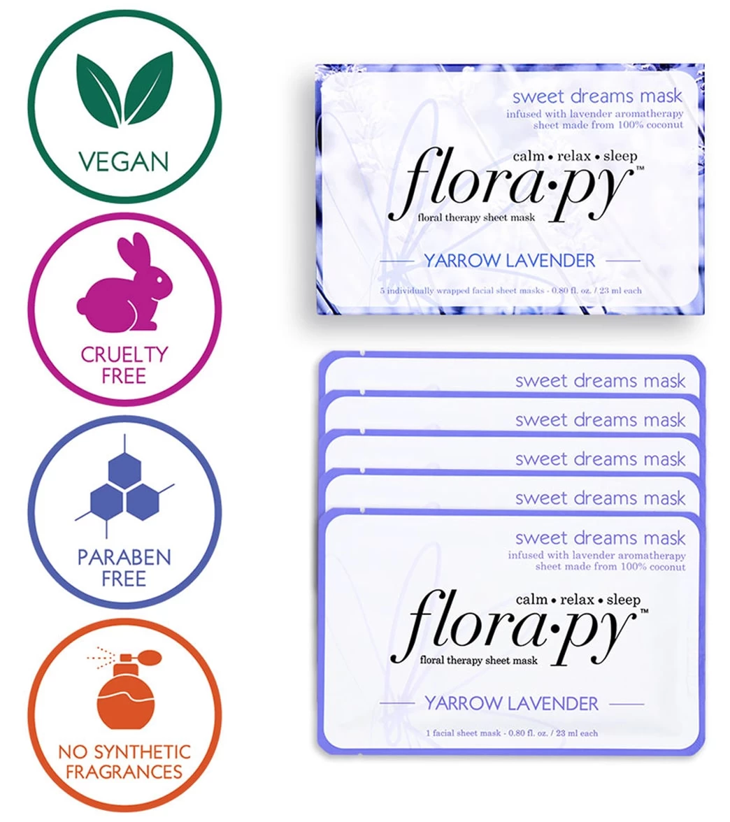 Sweet Dreams Aromatherapy Sheet Mask 5 Count, Yarrow Lavender - Image 4