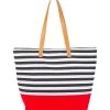 Nautical Striped Shoulder Tote