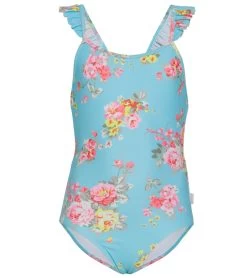 Seafolly Girls' Paradise Garden Ruffle Strap One Piece Swimsuit (Big Kid)