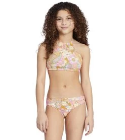 Billabong Girls' Aint She A Beaut High Neck Two Piece Bikini Set (Little Kid, Big Kid)