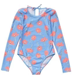 Girls' Beach Bloom Long Sleeve One Piece Swimsuit (Toddler, Little Kid, Big Kid)