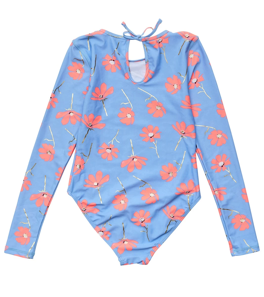 Girls' Beach Bloom Long Sleeve One Piece Swimsuit (Toddler, Little Kid, Big Kid) - Image 2