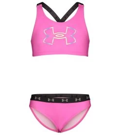 Under Armour Girls' UA Two Piece Racer Bikini Set (Big Kid)